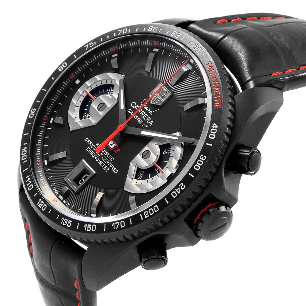 TAG Heuer Grand Carrera Black PVD Men’s Watch CAV518B For Sale 2