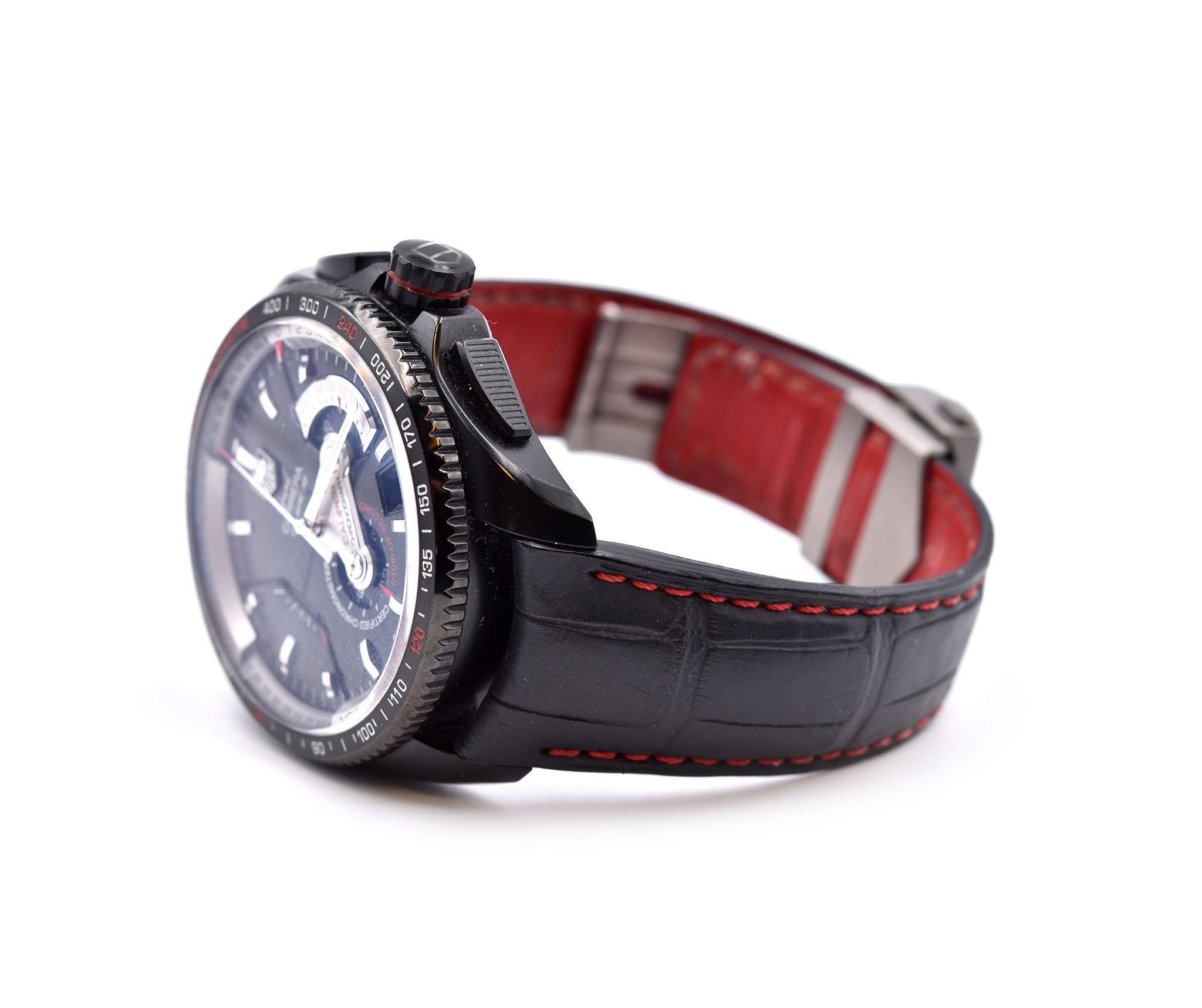 Men's TAG Heuer Grand Carrera Black Titanium Watch Ref. CAV5185