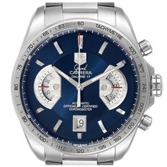 TAG Heuer Grand Carrera Blue Dial Limited Edition Mens Watch CAV511F Box