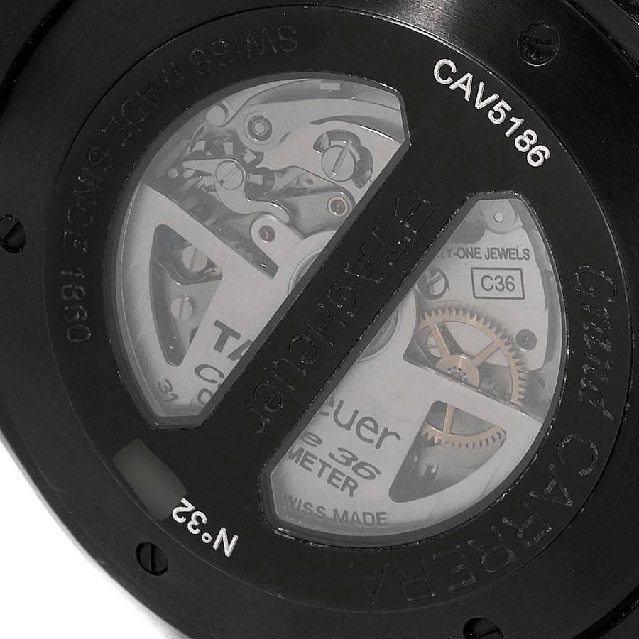 TAG Heuer Grand Carrera Calibre 36 Caliper Titanium Watch CAV5186 Box Card In Excellent Condition In Atlanta, GA