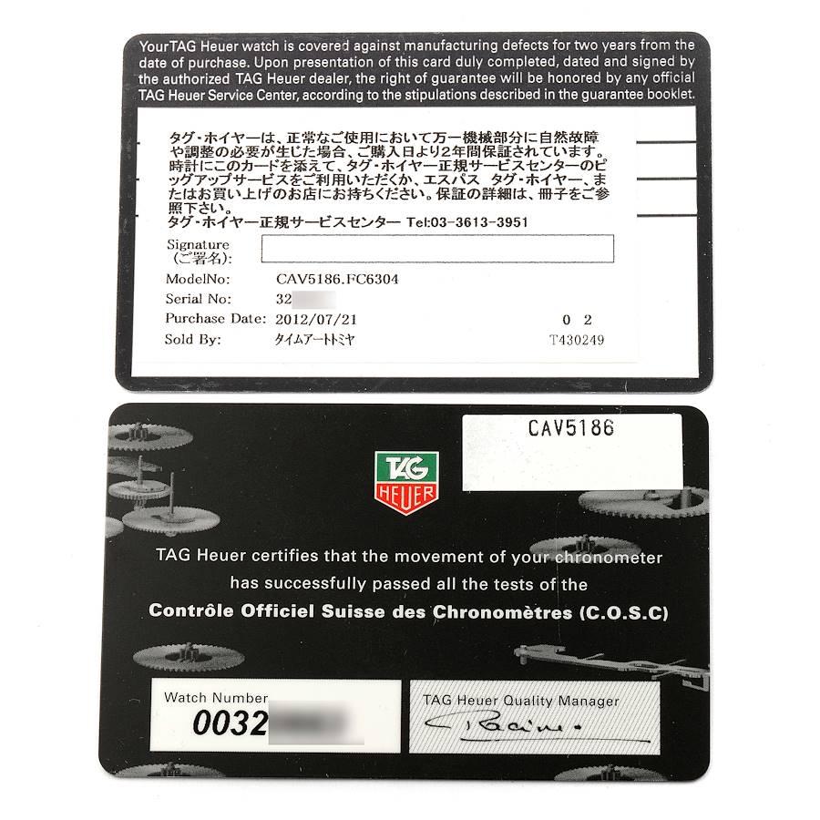TAG Heuer Grand Carrera Calibre 36 Caliper Titanium Watch CAV5186 Box Card For Sale 1