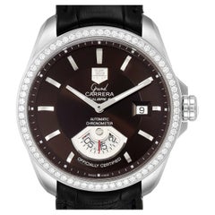 TAG Heuer Grand Carrera Herrenuhr mit braunem Zifferblatt aus Stahl WAV511E
