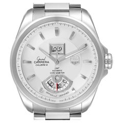 Tag Heuer Grand Carrera GMT Chronograph Silver Dial Mens Watch WAV5112