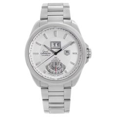 TAG Heuer Montre automatique Grand Carrera GMT avec cadran en acier et argent WAV5112.BA0901