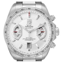 Tag Heuer Grand Carrera Silver Dial Steel Mens Watch CAV511B Box Card