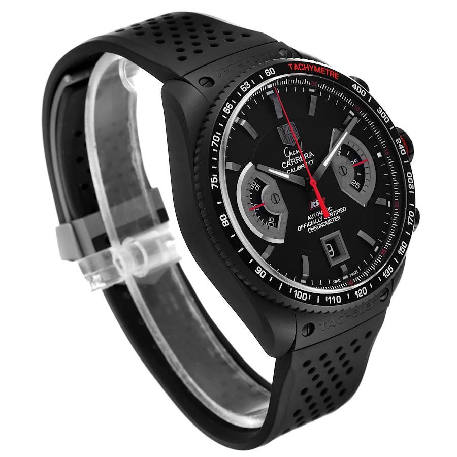 Tag Heuer Grand Carrera Titan Schwarz PVD Herrenuhr CAV518B Box Card im Zustand „Hervorragend“ im Angebot in Atlanta, GA