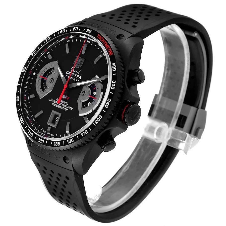 Tag Heuer Grand Carrera Titan Schwarz PVD Herrenuhr CAV518B Box Card im Angebot 1