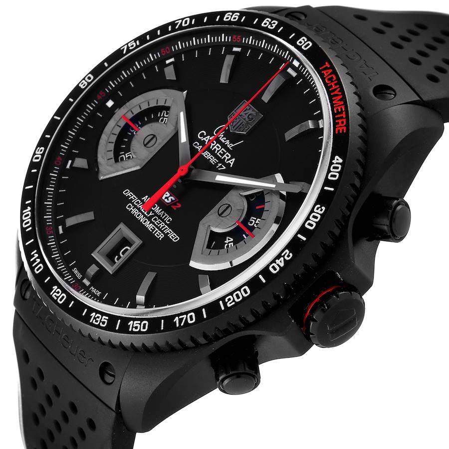 Tag Heuer Grand Carrera Titan Schwarz PVD Herrenuhr CAV518B Box Card im Angebot 2