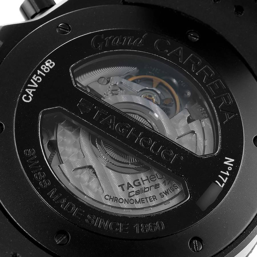 Tag Heuer Grand Carrera Titan Schwarz PVD Herrenuhr CAV518B Box Card im Angebot 3