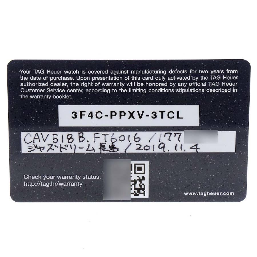 Tag Heuer Grand Carrera Titan Schwarz PVD Herrenuhr CAV518B Box Card im Angebot 5