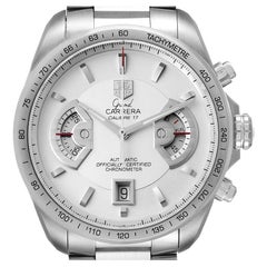 TAG Heuer Grand Carrera White Dial Steel Mens Watch CAV511B Box Card