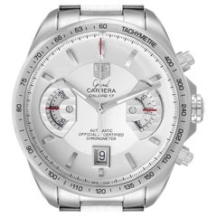 Tag Heuer Grand Carrera White Dial Steel Mens Watch CAV511B Box Card