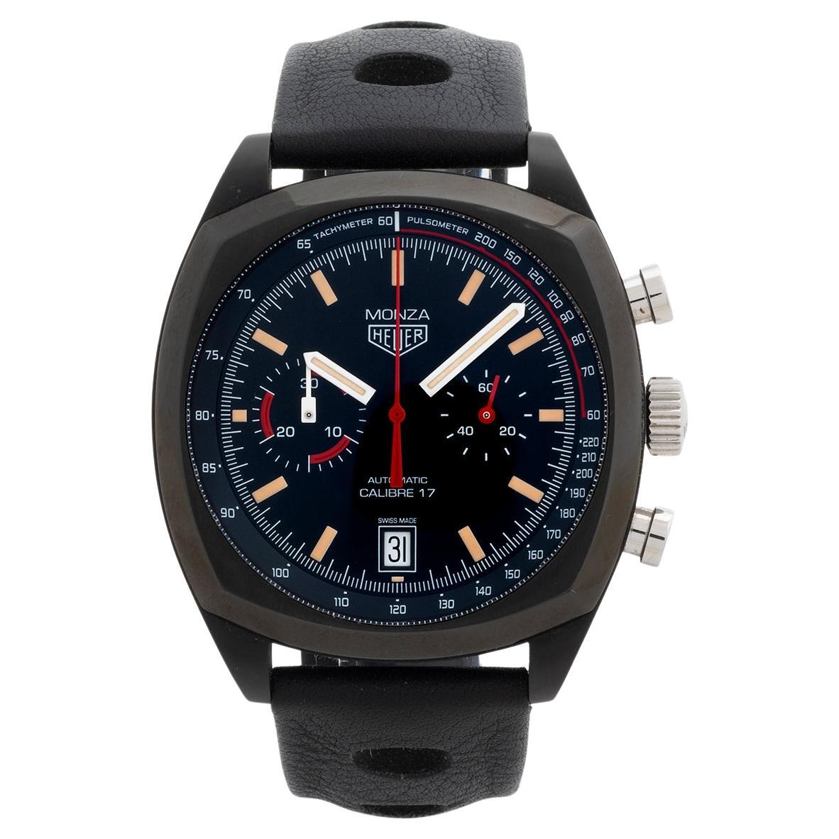 TAG Heuer /Heuer Monza reissue Ref CR2080. FC6375. Boîtier de 42 mm en titane noirci.