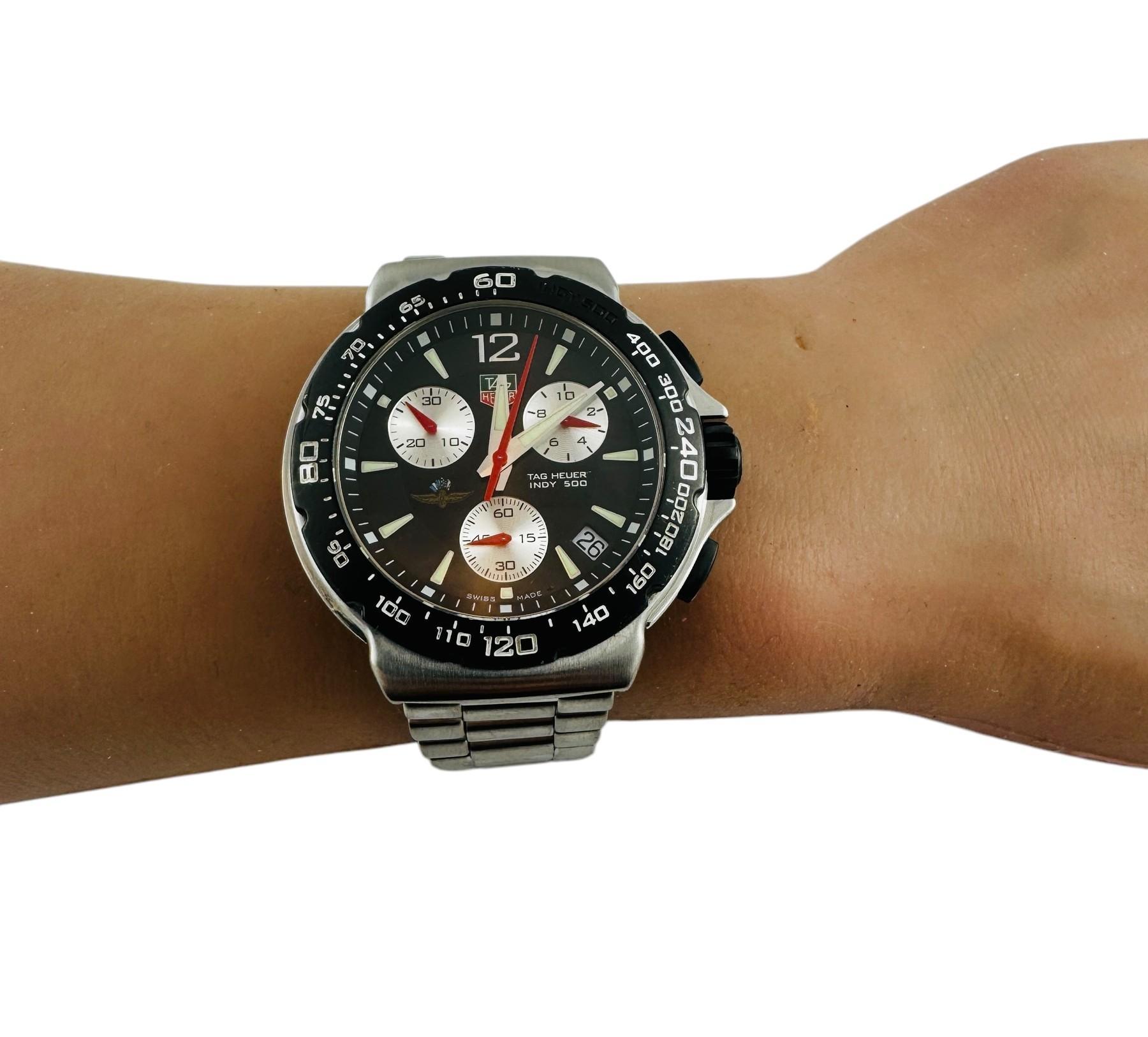 Montre Tag Heuer Indy 500 Chronograph CAC111A Cadran noir #20961 5