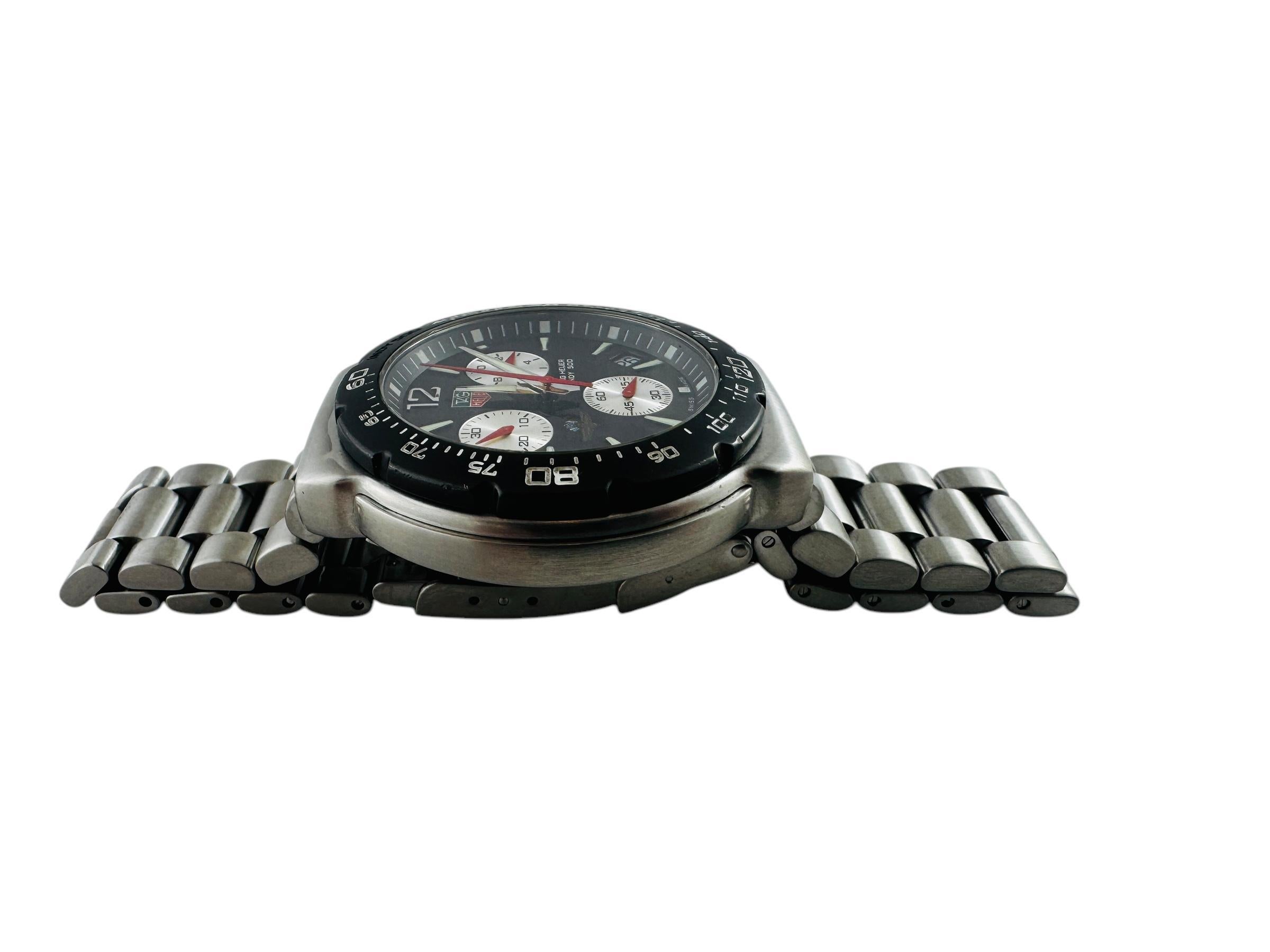 Montre Tag Heuer Indy 500 Chronograph CAC111A Cadran noir #20961 Bon état à Washington Depot, CT
