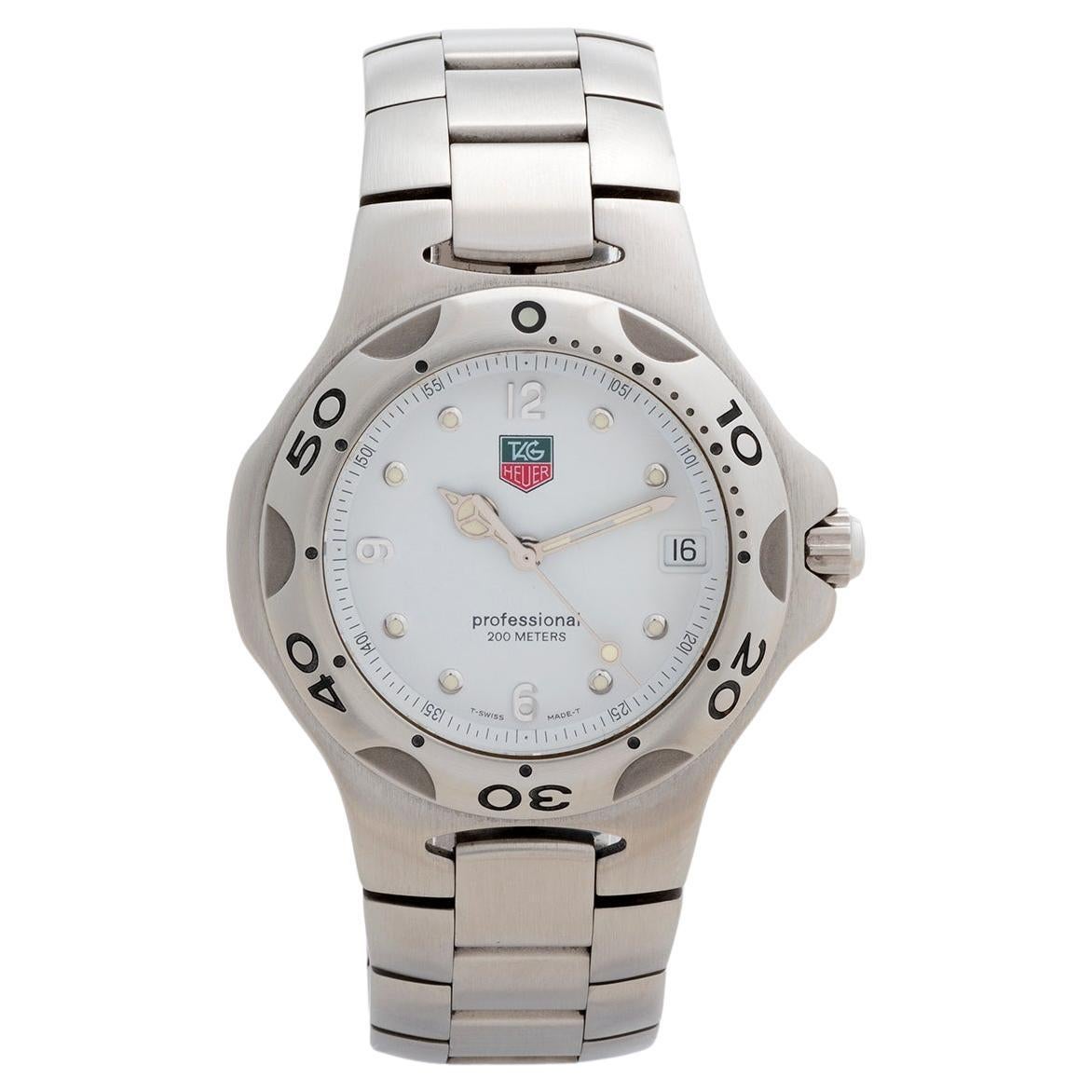 Tag Heuer Kirim Date Wristwatch Ref WL111E, Stainless Steel, White Dial, Yr 2001