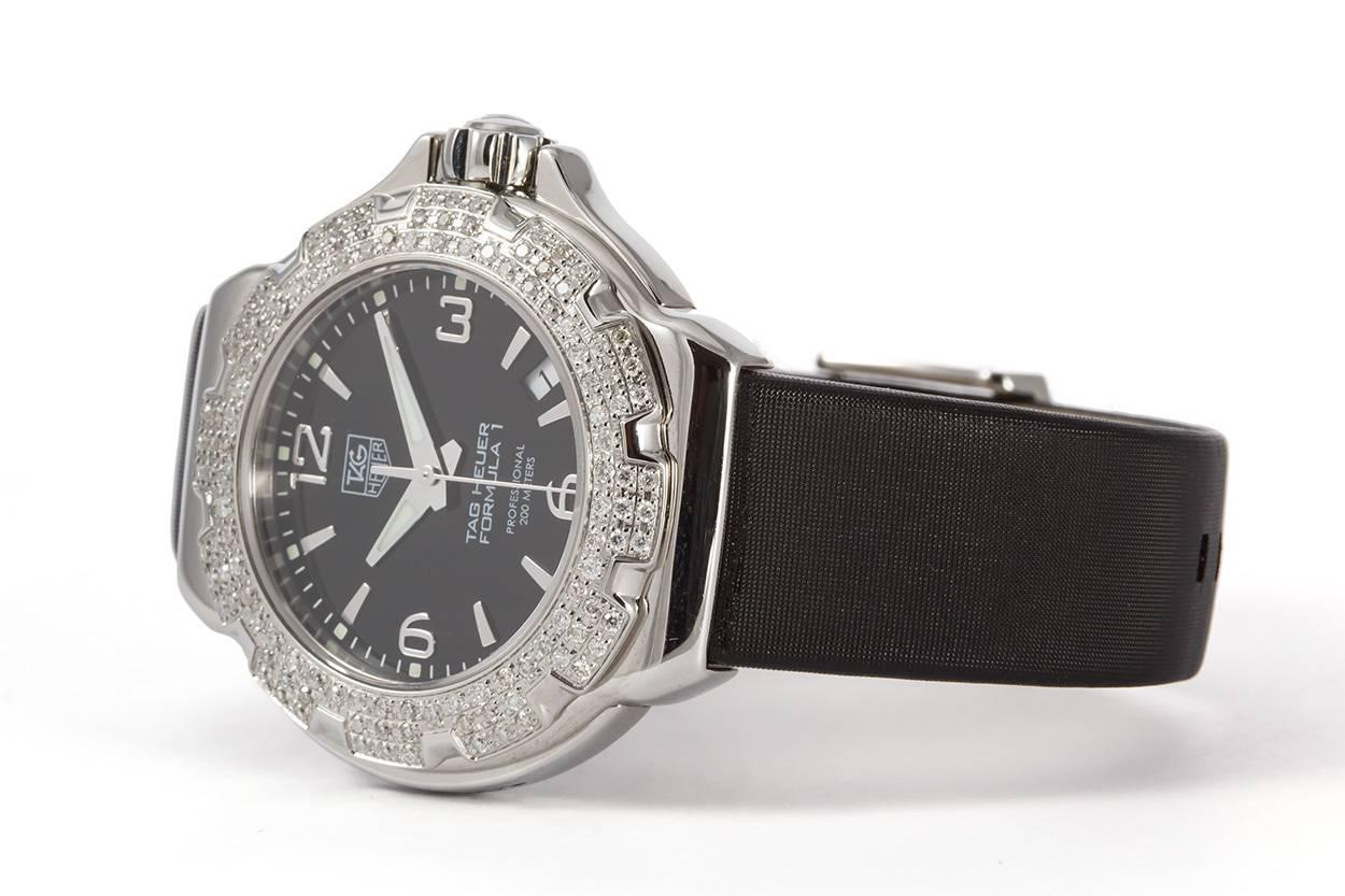 Modern TAG Heuer Ladies Formula 1 Stainless Steel Diamond Bezel Quartz Watch WAC1214