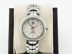 Tag Heuer Damen Glieder WAT2314.BA0956 Weißes MOP Diamant-Zifferblatt Diamant-Lünette Stahl