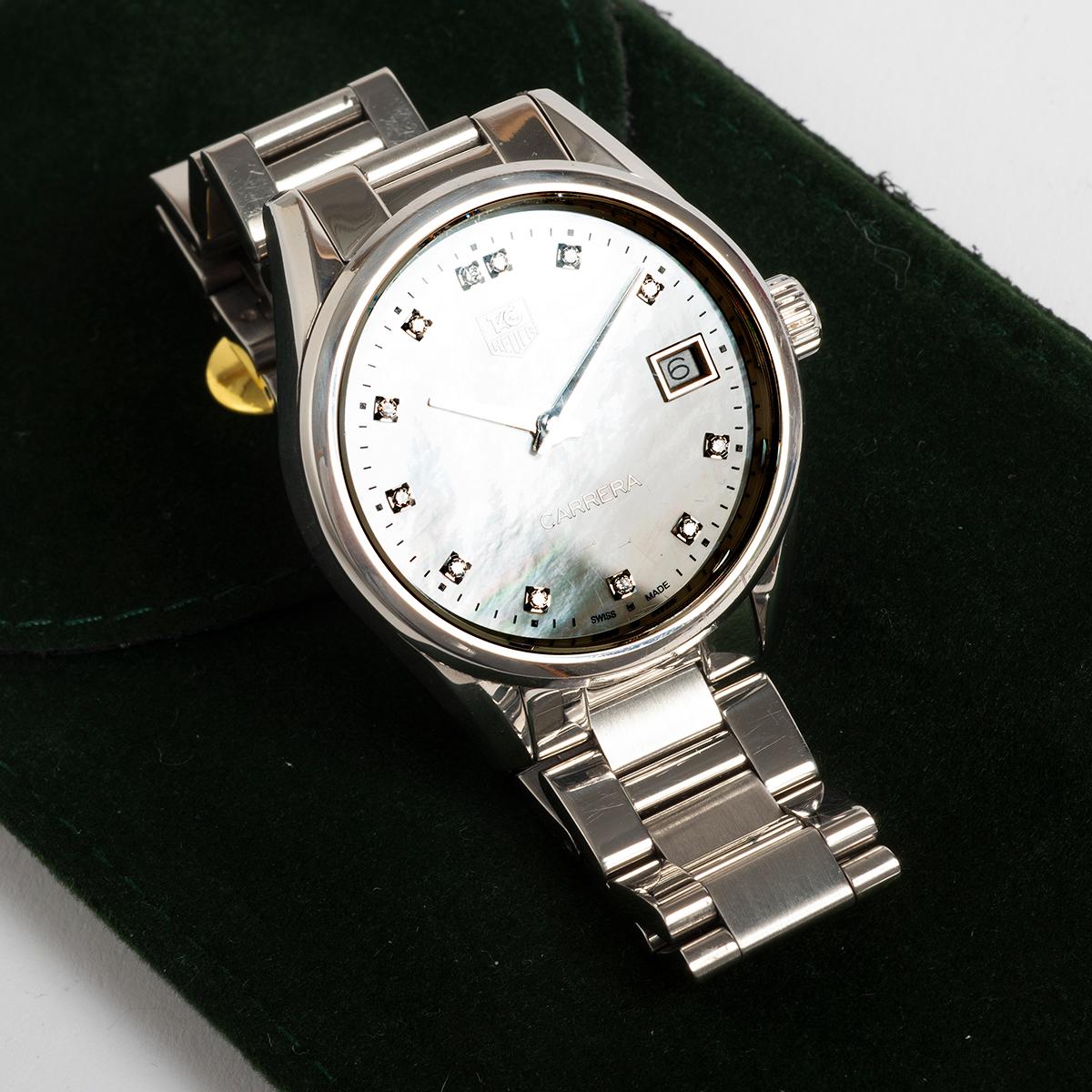 Montre-bracelet Tag Heuer pour femme, 33 mm, nacre, acier inoxydable, 2015 1