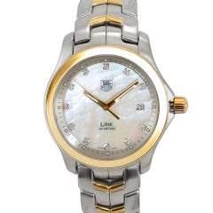 Tag Heuer Link 39MM WJF1153 Mop Diamond Dial Two Tone Gold Steel Quartz Watch