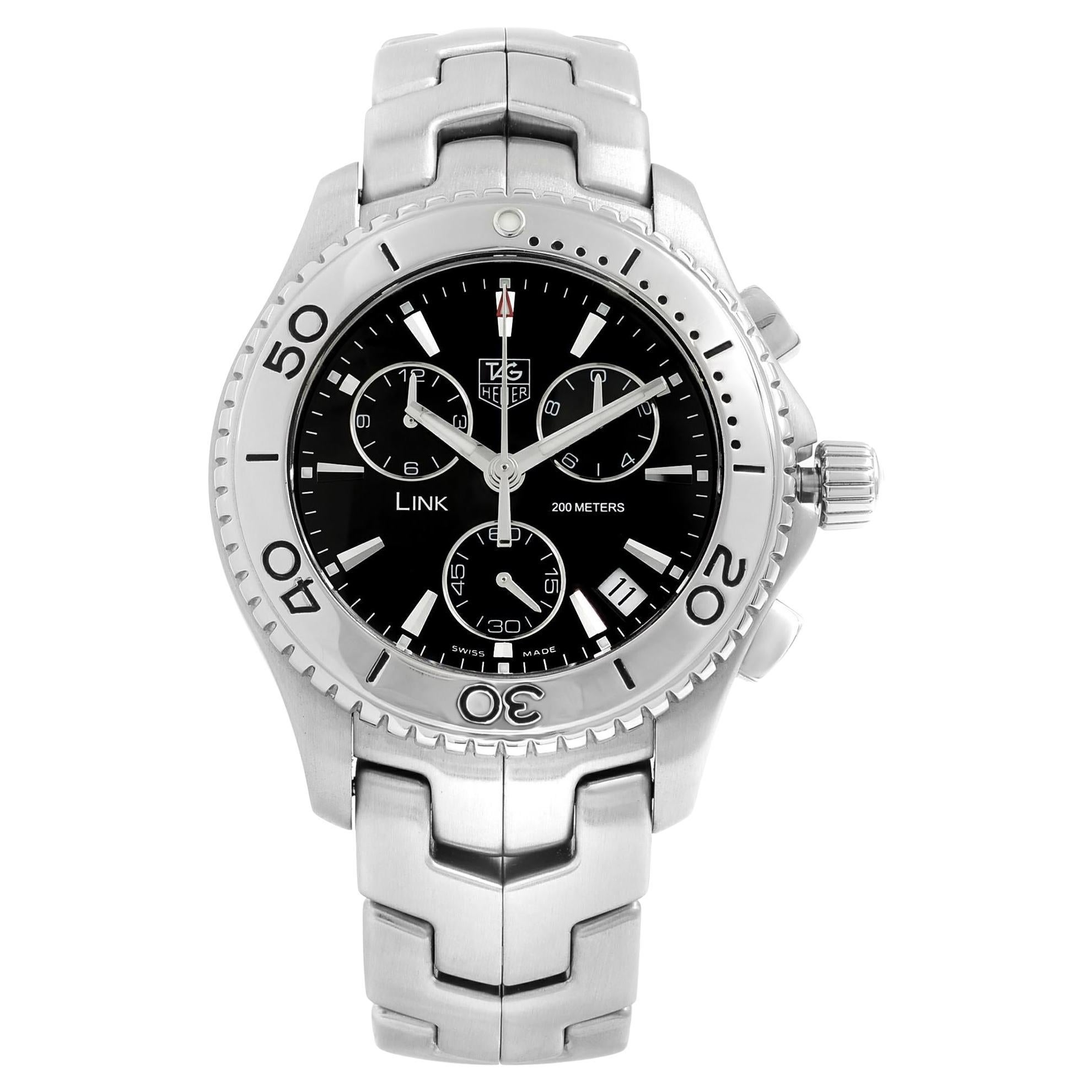 TAG Heuer Link Steel Chronograph Black Dial Mens Quartz Watch