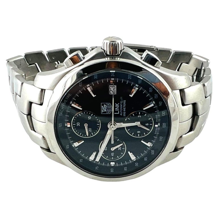 TAG Heuer Link Automatic Men's Watch CJF2112 Stainless Blue Chrono Dial For Sale