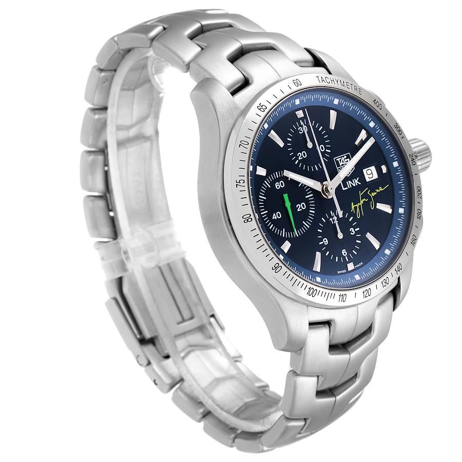 TAG Heuer Link Ayrton Senna Limitierte Stahl-Herrenuhr CJF2113.BA0576 im Zustand „Hervorragend“ im Angebot in Atlanta, GA