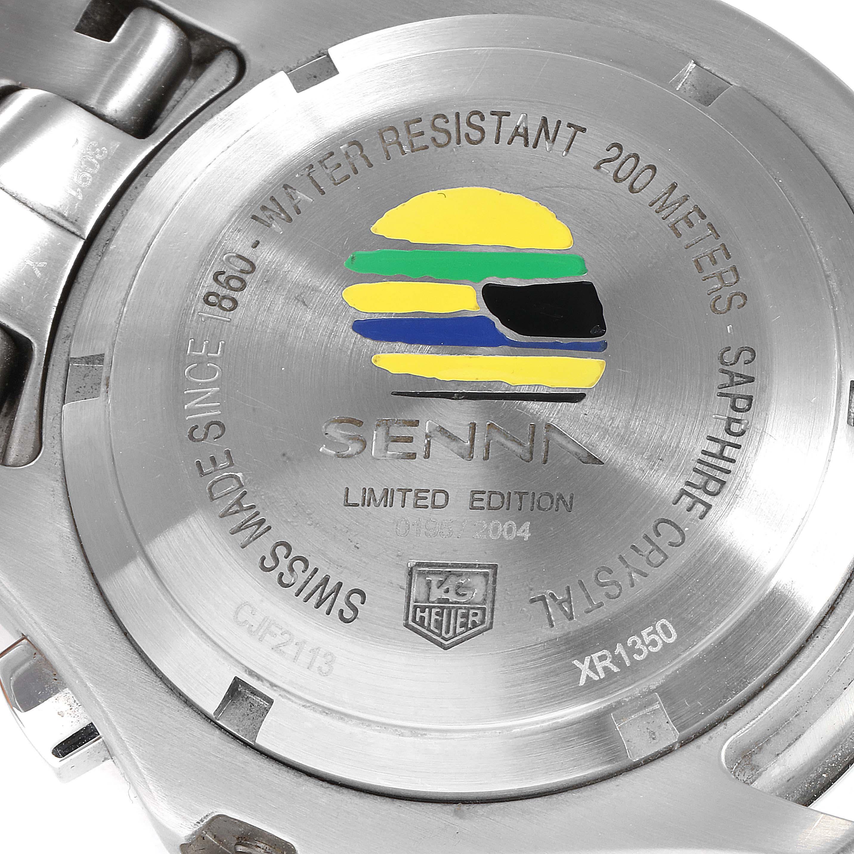 TAG Heuer Link Ayrton Senna Limited Steel Men's Watch CJF2113.BA0576 In Excellent Condition For Sale In Atlanta, GA