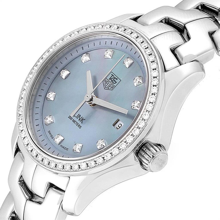 TAG Heuer Link Blue Mother of Pearl Diamond Ladies Watch WJF131F For
