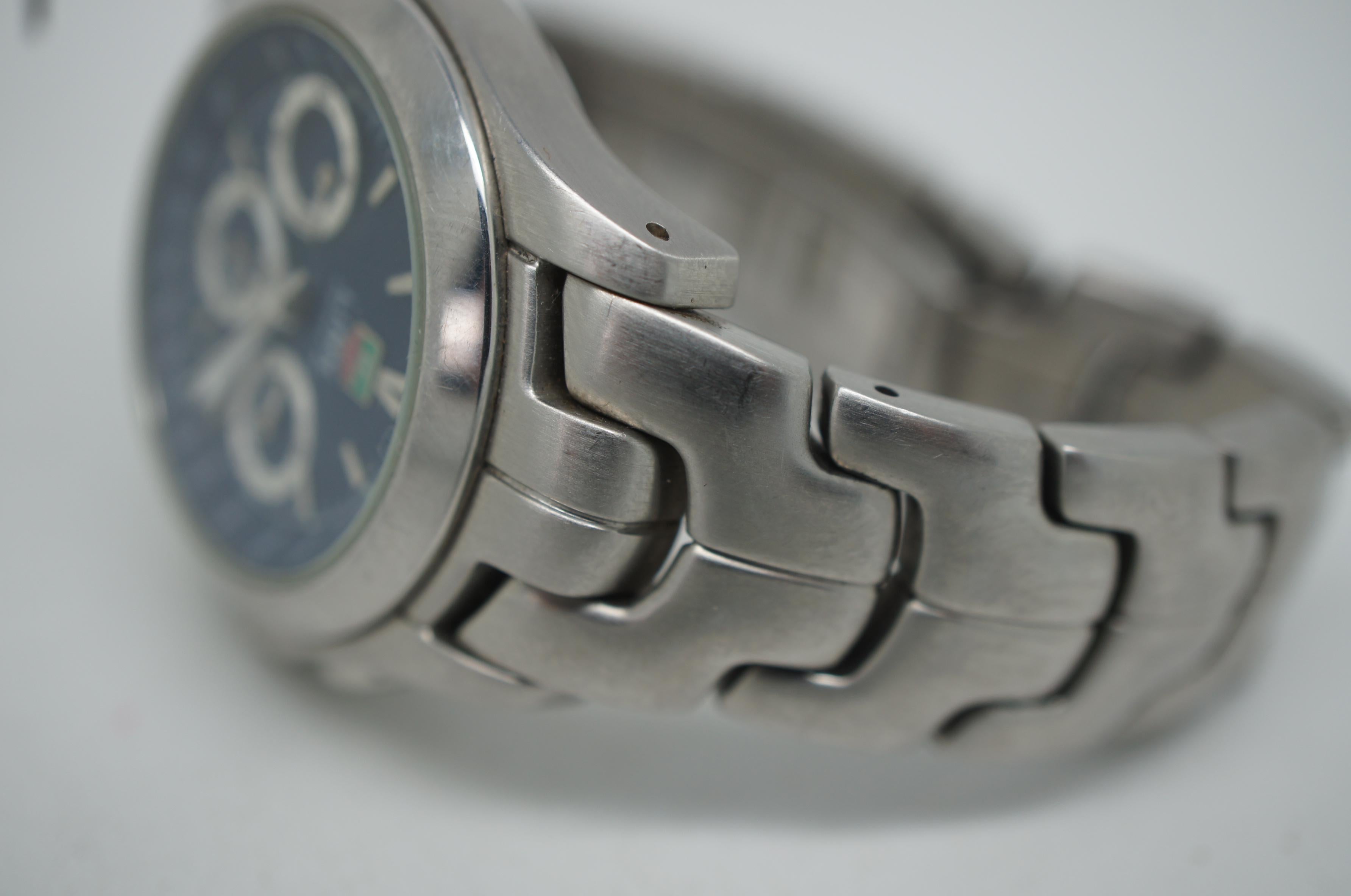 TAG Heuer Link Calibre 36 Chronograph Men's Quartz Wristwatch Yoshi Kawaguchi For Sale 2