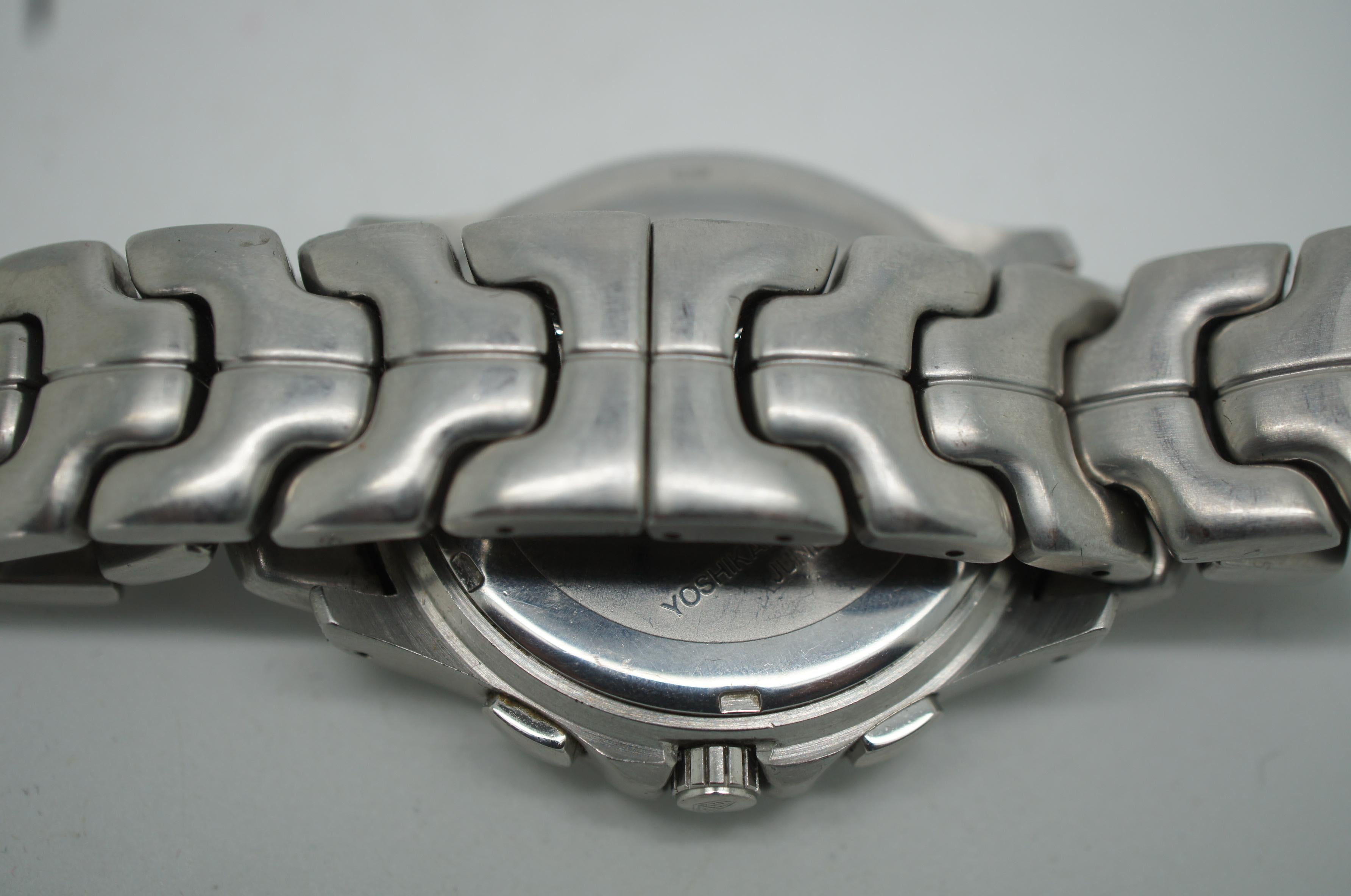 Modern TAG Heuer Link Calibre 36 Chronograph Men's Quartz Wristwatch Yoshi Kawaguchi For Sale
