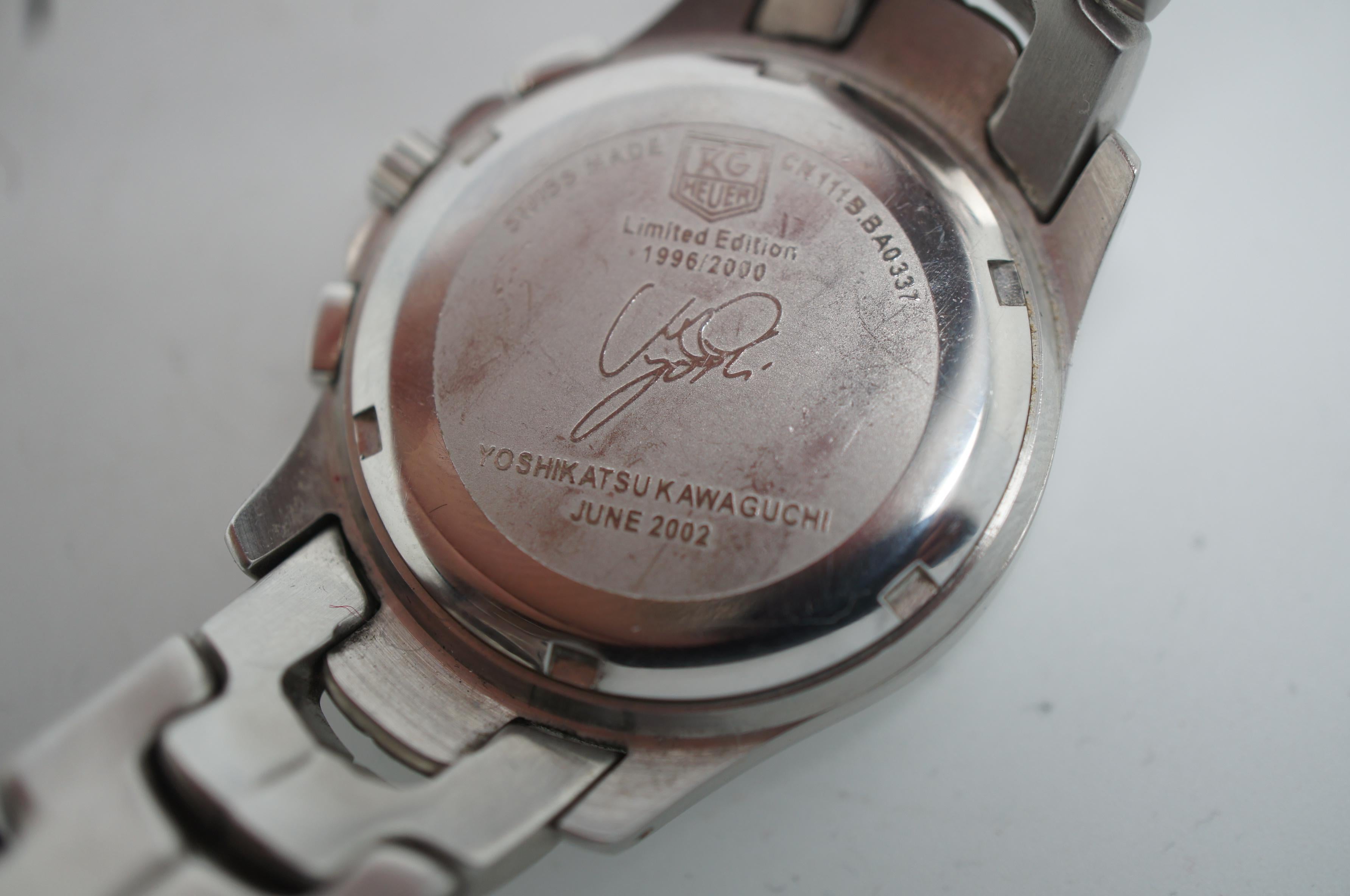 Stainless Steel TAG Heuer Link Calibre 36 Chronograph Men's Quartz Wristwatch Yoshi Kawaguchi For Sale