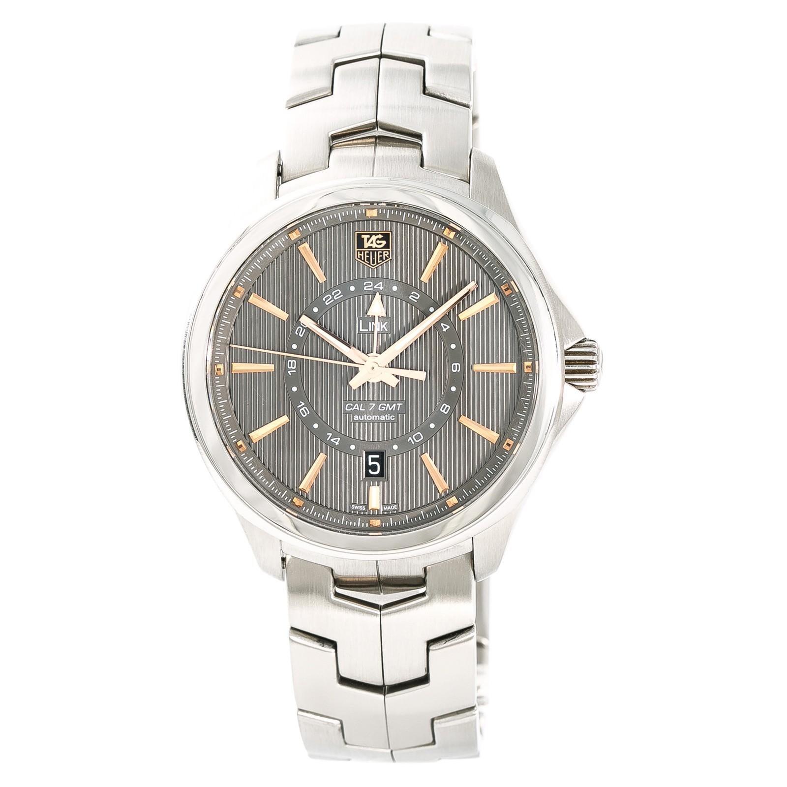 TAG Heuer Link Calibre 7 GMT WAT201C Men’s Automatic Watch SS at ...