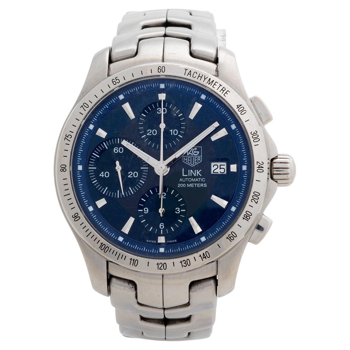 Tag Heuer Link Chronograph, Ref CJF2114, Complete Set, Superb Everyday  Watch at 1stDibs