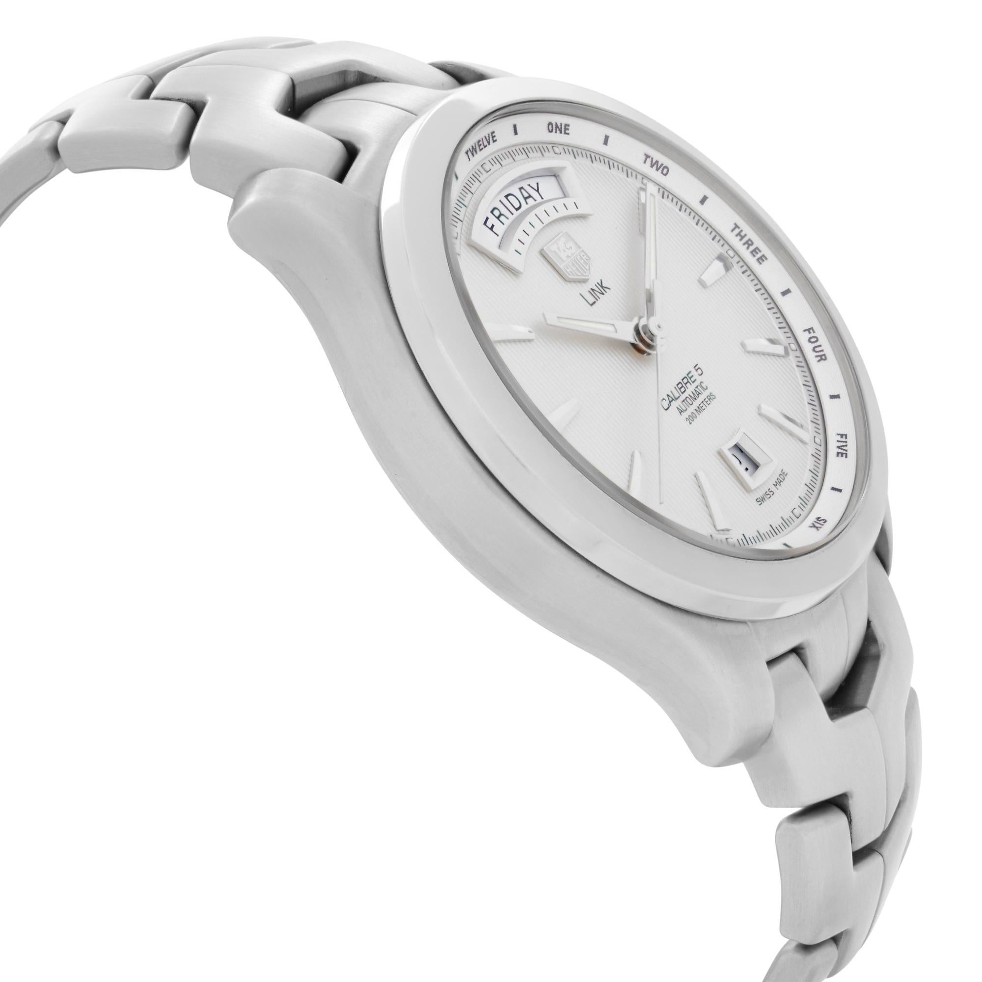 Women's or Men's TAG Heuer Link Day Date Steel White Dial Automatic Mens Watch WJF2011.BA0592