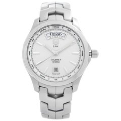 TAG Heuer Link Day Date Steel White Dial Automatic Mens Watch WJF2011.BA0592