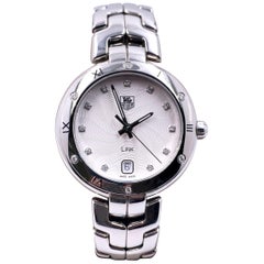TAG Heuer Link Guilloche WAT1312.BA0956 Esfera de diamantes Bisel Inoxidable Caja Papeles