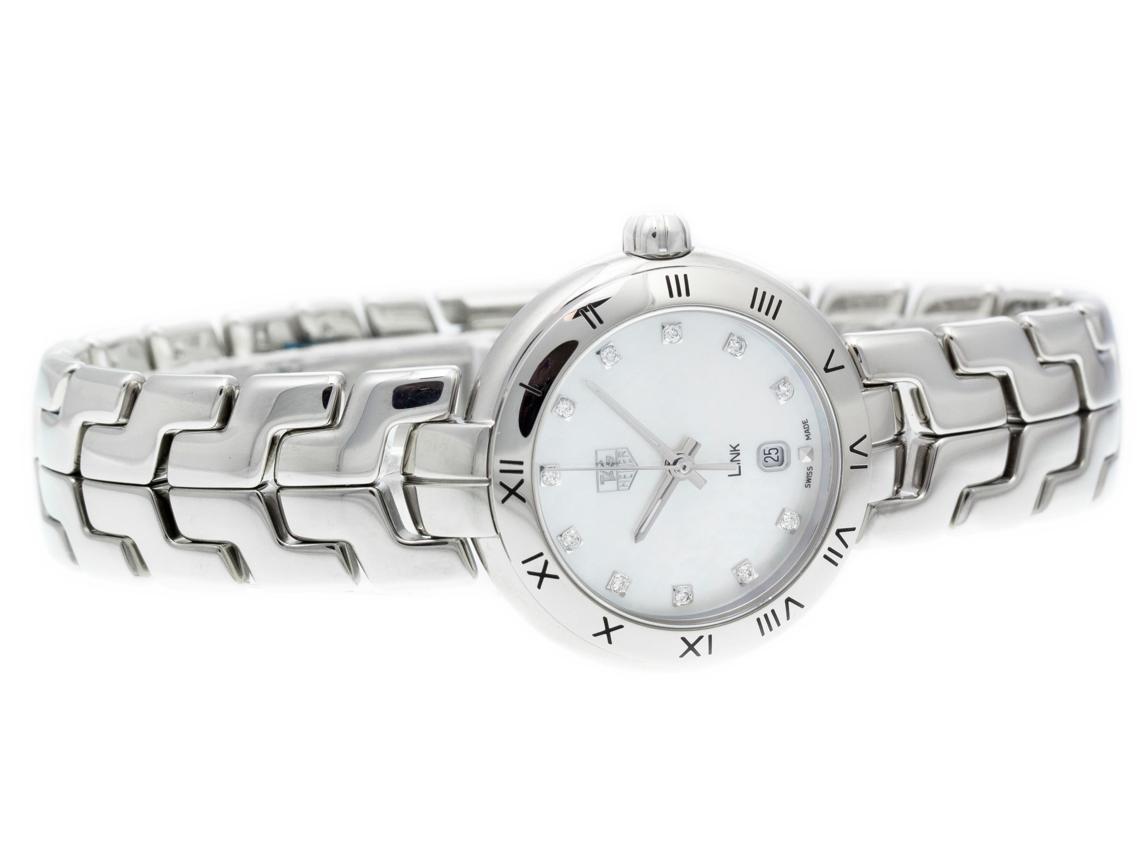 Tag Heuer Link Ladies WAT1417.BA0954 In Excellent Condition For Sale In Willow Grove, PA
