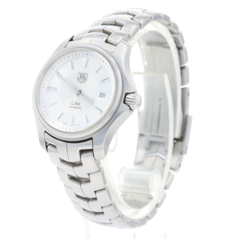 TAG Heuer Link Ladies Wristwatch, Stainless Steel Quartz 2 Year Warranty WJF1314 In Excellent Condition In Greensboro, NC