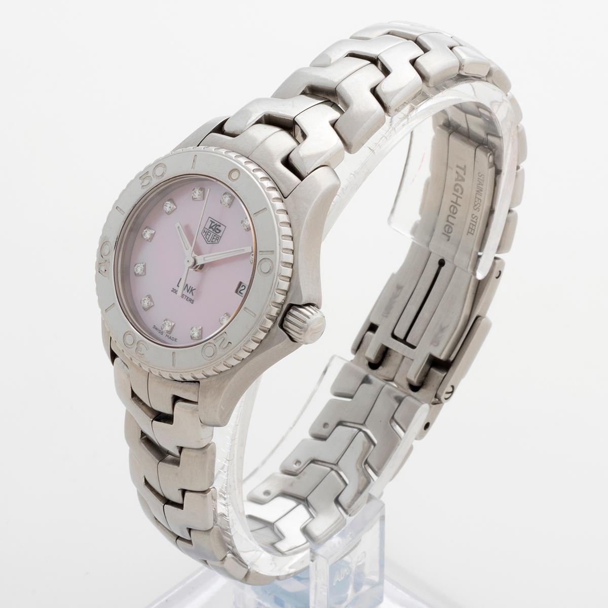 Tag Heuer Link Ladies Wristwatch.Ref WJ131-C1. Mother of Pearl Dial/Diamonds. In Excellent Condition In Canterbury, GB