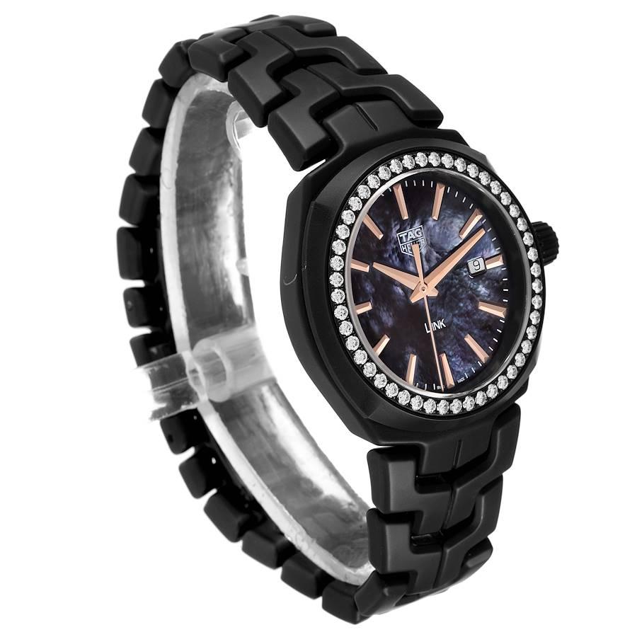 TAG Heuer Link MOP Diamant Keramik Damenuhr WBC1391 im Zustand „Hervorragend“ im Angebot in Atlanta, GA