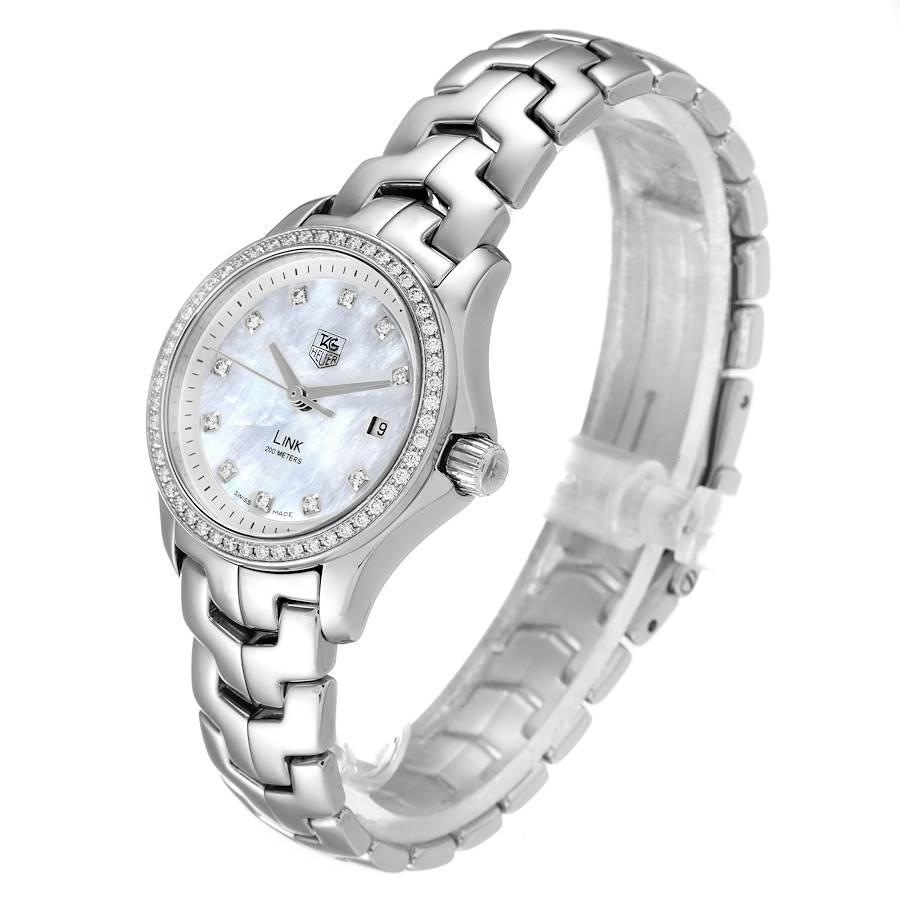 Women's TAG Heuer Link MOP Diamond Dial Bezel Steel Ladies Watch WJF1319 For Sale
