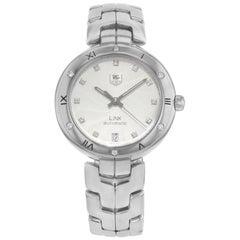 TAG Heuer Montre automatique pour femmes avec cadran en argent et diamants en acier WAT2312.BA0956