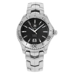 Montre automatique pour hommes Tag Heuer à maillons en acier inoxydable et cadran noir WJ201A.BA0591