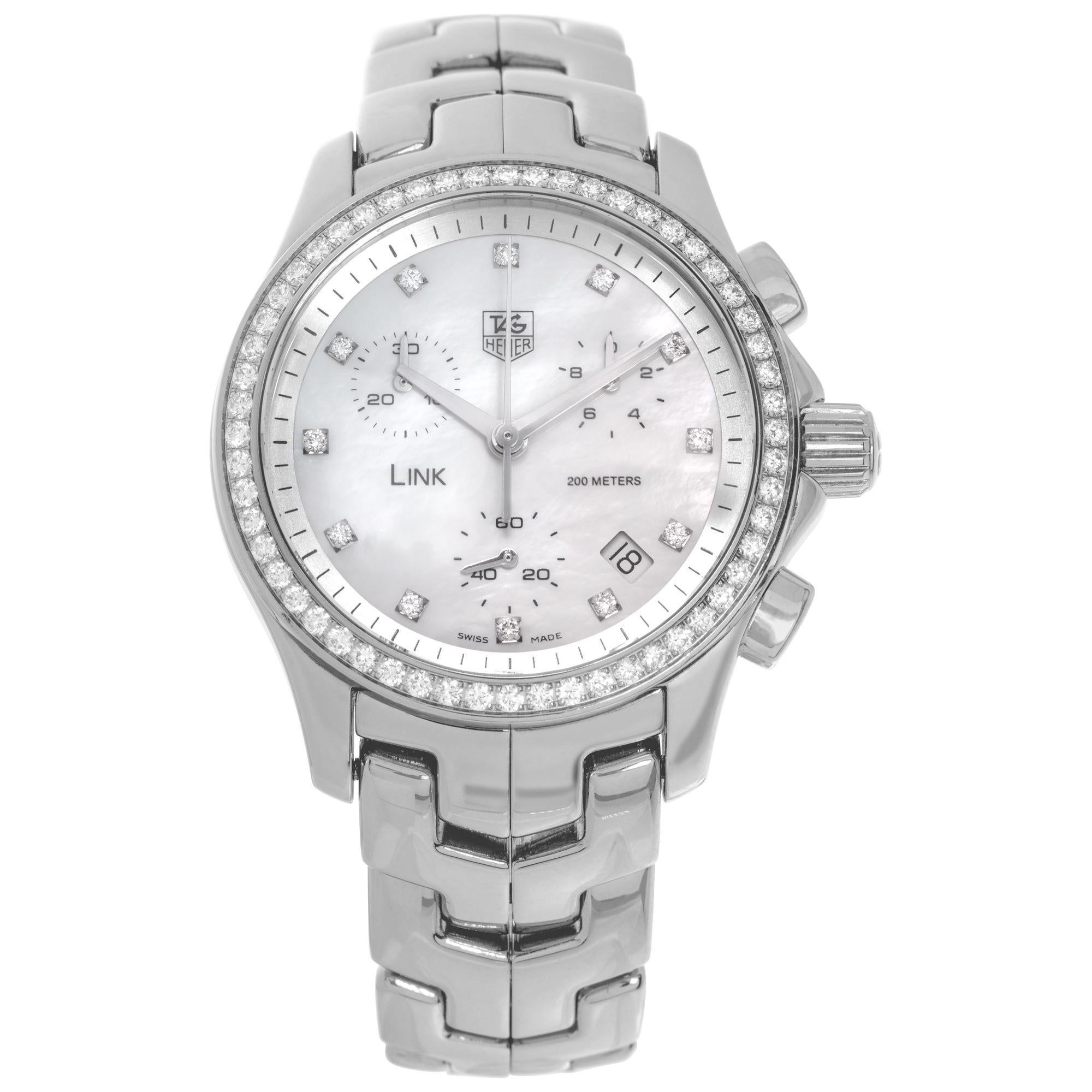 Reloj de pulsera de cuarzo Tag Heuer Link de acero inoxidable Ref CJF1314 en venta