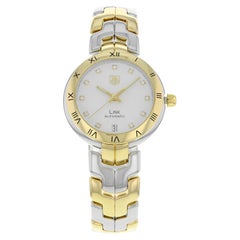 TAG Heuer Montre automatique guillochée en acier et or jaune 18 carats WAT2350.BB0957