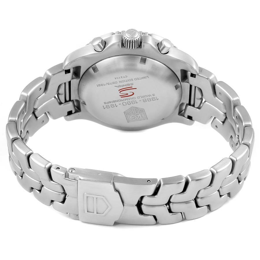 TAG Heuer Gliederstahl Schwarzes Zifferblatt Chronograph Herrenuhr CT2114 Kartene im Angebot 3