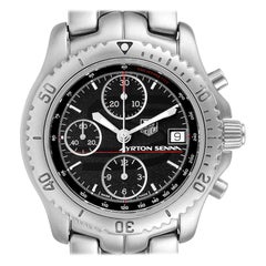 TAG Heuer Gliederstahl Schwarzes Zifferblatt Chronograph Herrenuhr CT2114 Kartene