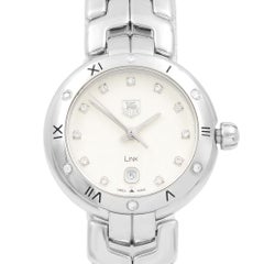 TAG Heuer Link Steel Diamond Silver Guilloche Quartz Ladies Watch WAT1413.BA0954