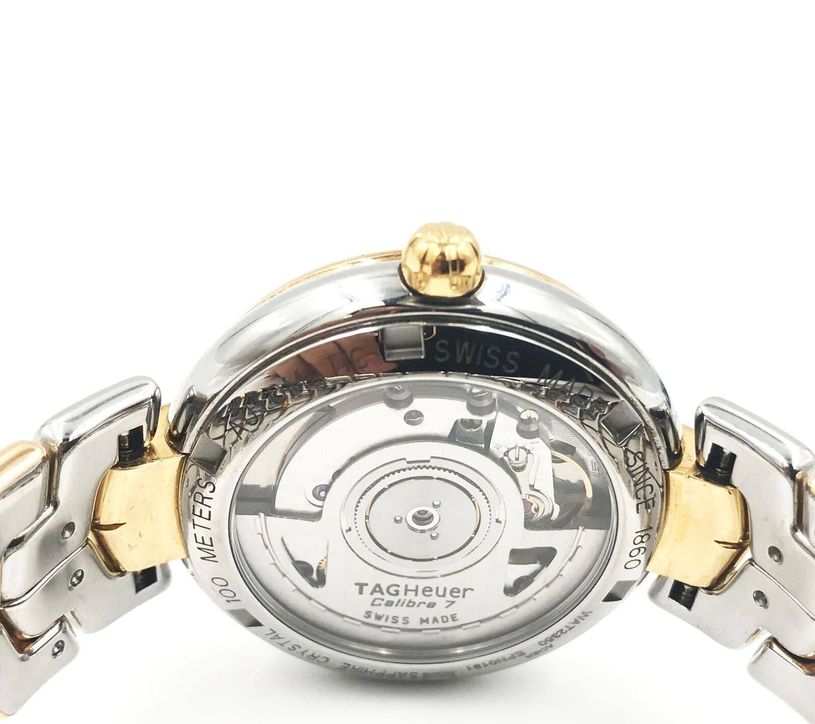TAG Heuer Link Steel Gold Two-Tone Swiss Automatic Ladies Watch WAT2350.BB0957 In Good Condition In New York, NY